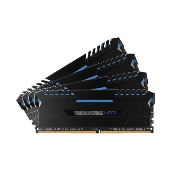 Corsair VENGEANCE LED 32GB (4 x 8GB) DDR4 DRAM 3000MHz CL15 1.35V CMU32GX4M4C3000C15B Memory Kit with Blue LEDs  Black
